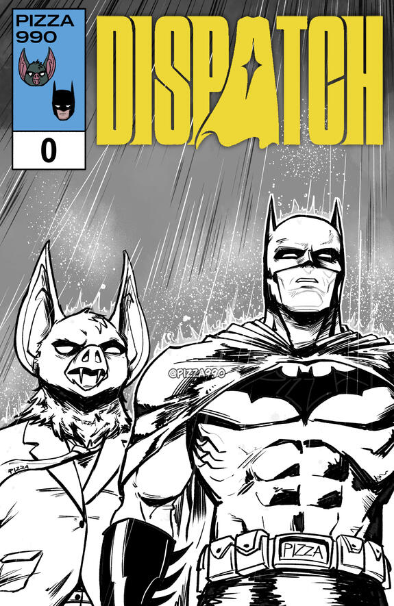 Sonar from Dispatch and Batman Fanart Cover | B&W Inked